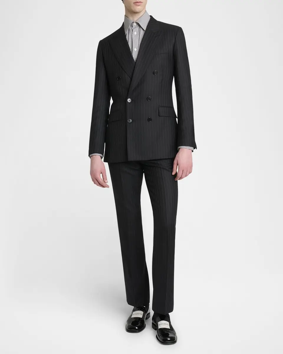 Givenchy Men's Classic-Fit Pinstripe Formal Trousers | Thumbnail 2