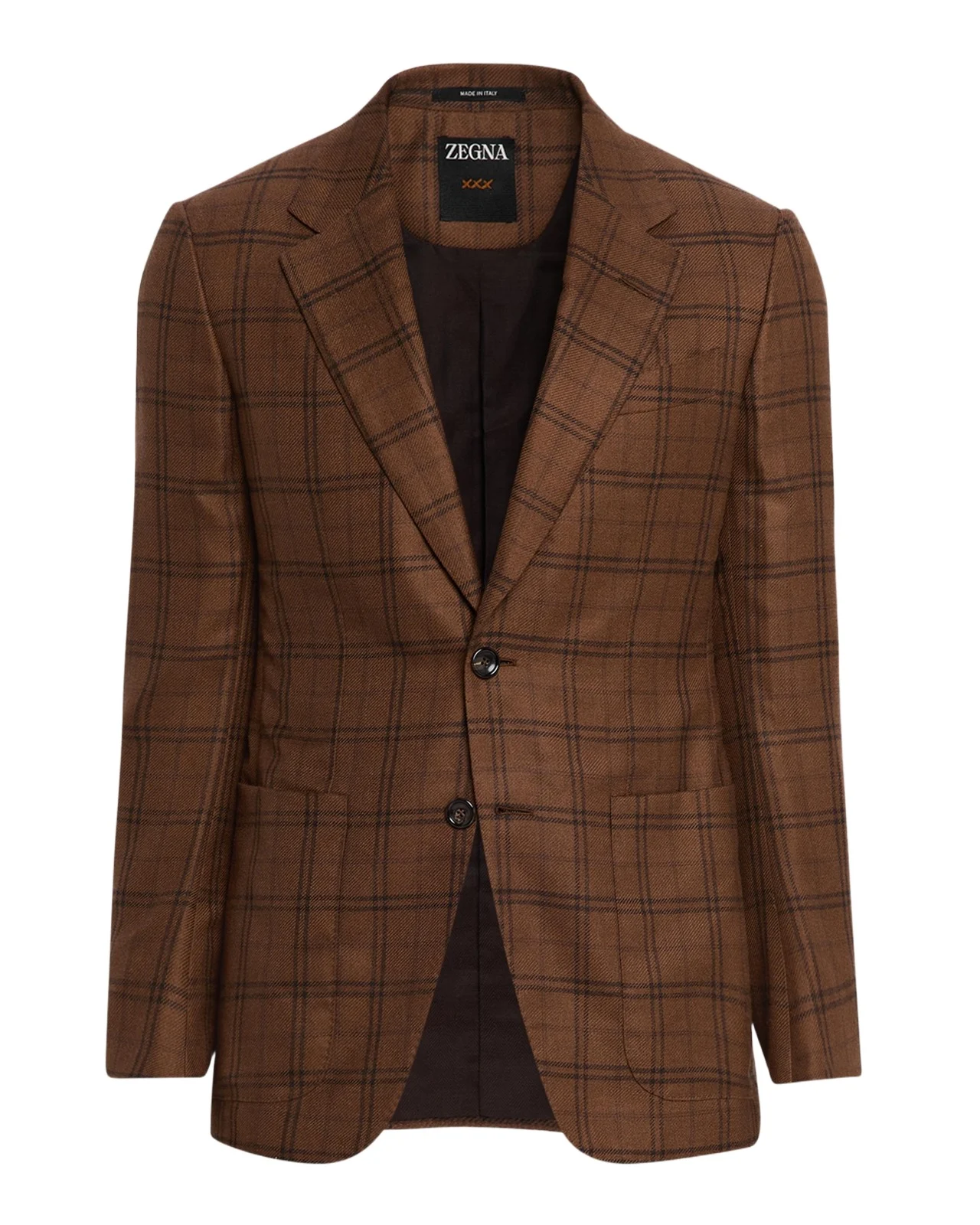 Zegna Men's Cashmere and Silk Plaid Patch-Pocket Sport Coat