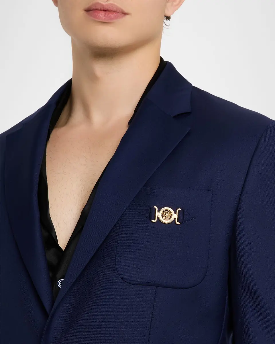 Versace Men's Wool Single-Breasted Blazer | Thumbnail 5