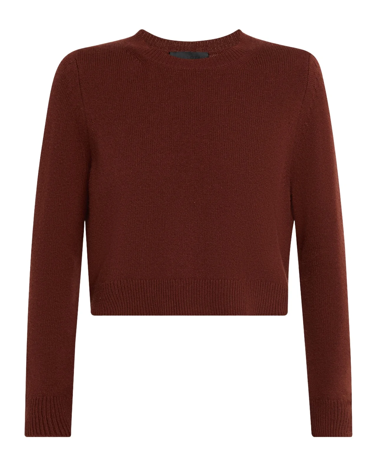 Nili Lotan Venus Dark Rust Cashmere Crop Sweater