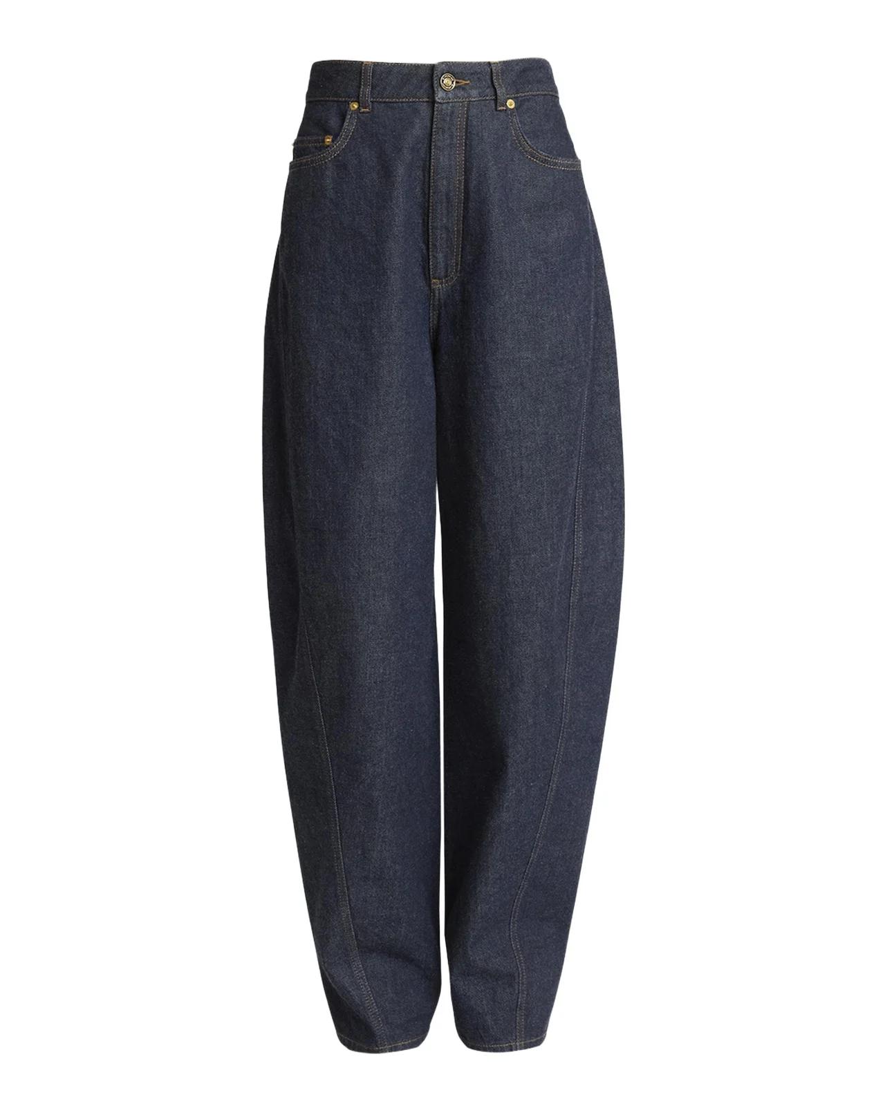 Mid-Rise Barrel-Leg Denim Cocoon Trousers Mid-Rise Barrel-Leg Denim Cocoon Trousers