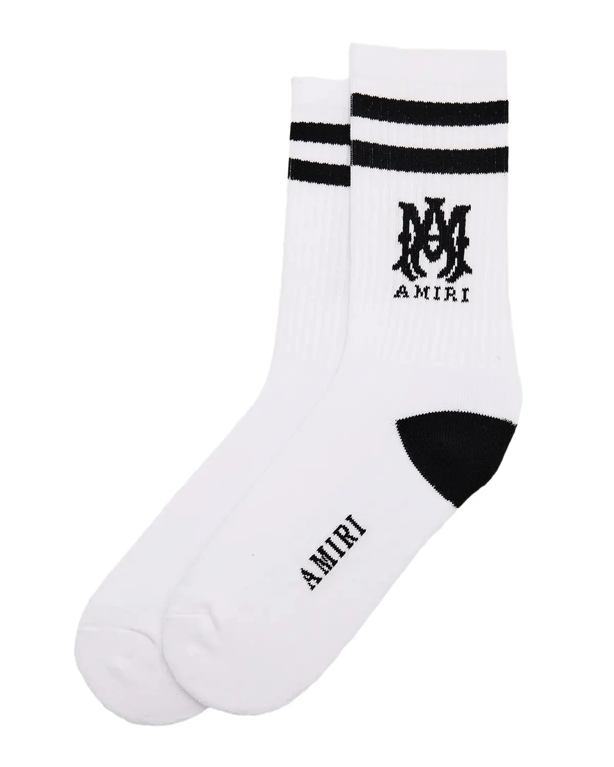AMIRI Men's MA Double-Stripe Ribbed Crew Socks