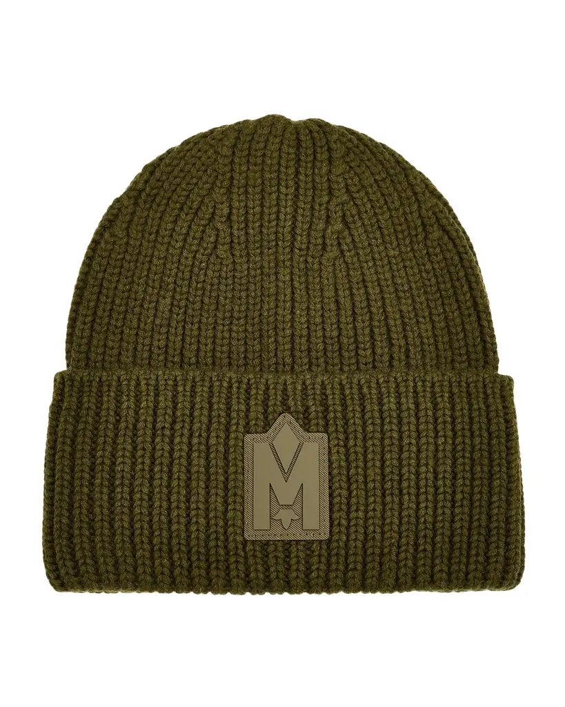 Mackage Men's M-Logo Patch Beanie Hat | Image 1 Mackage Men's M-Logo Patch Beanie Hat | Image 1