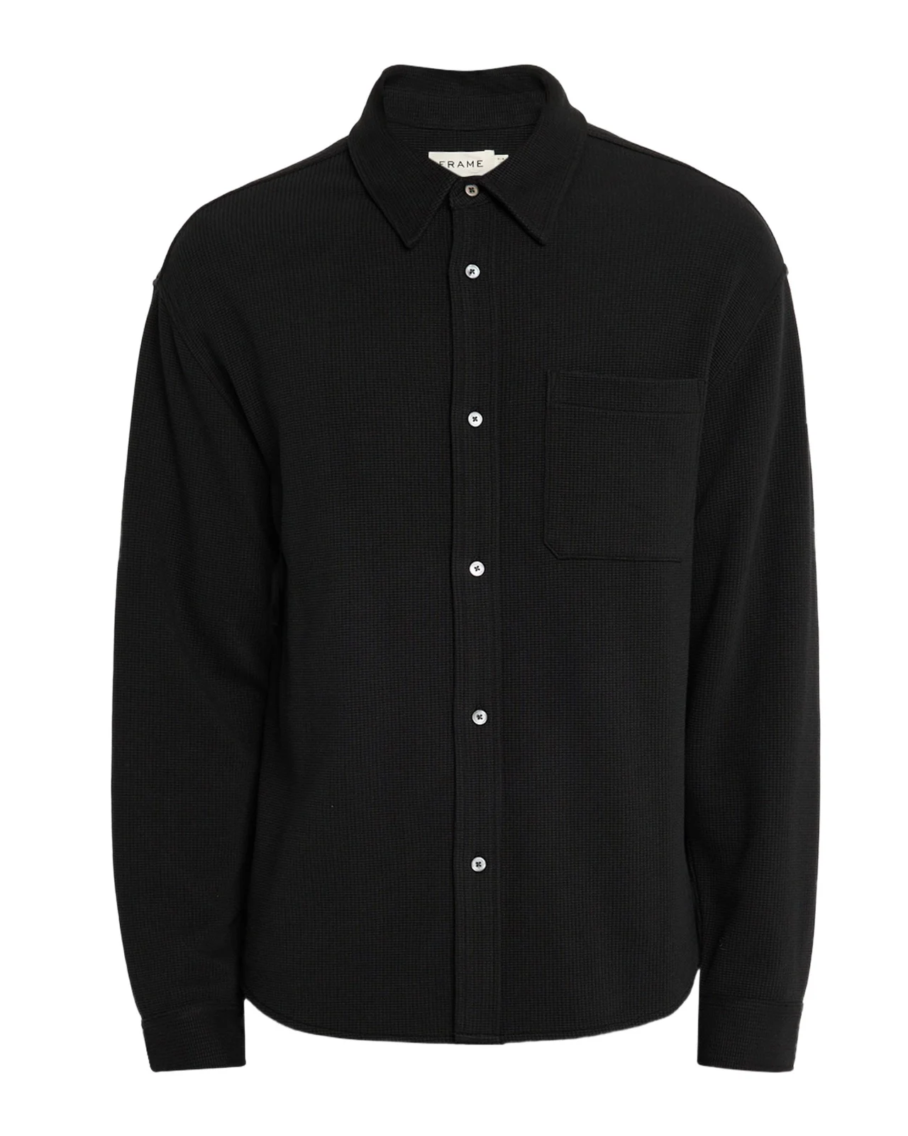 Men's Cotton Waffle Texture Button-Down Shirt