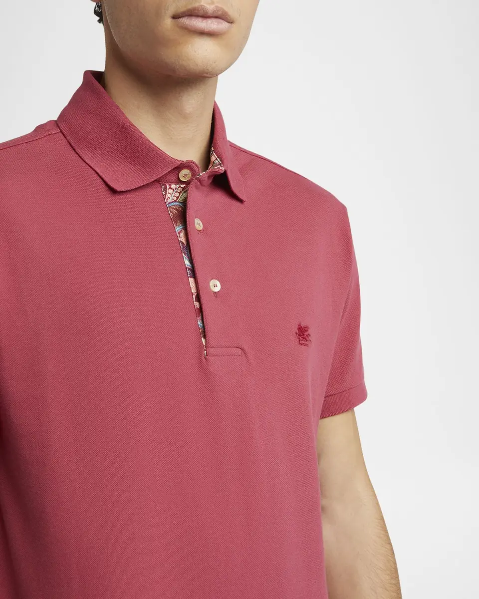 Etro Men's Cotton Logo-Embroidered Polo Shirt | Thumbnail 5 Etro Men's Cotton Logo-Embroidered Polo Shirt | Thumbnail 5