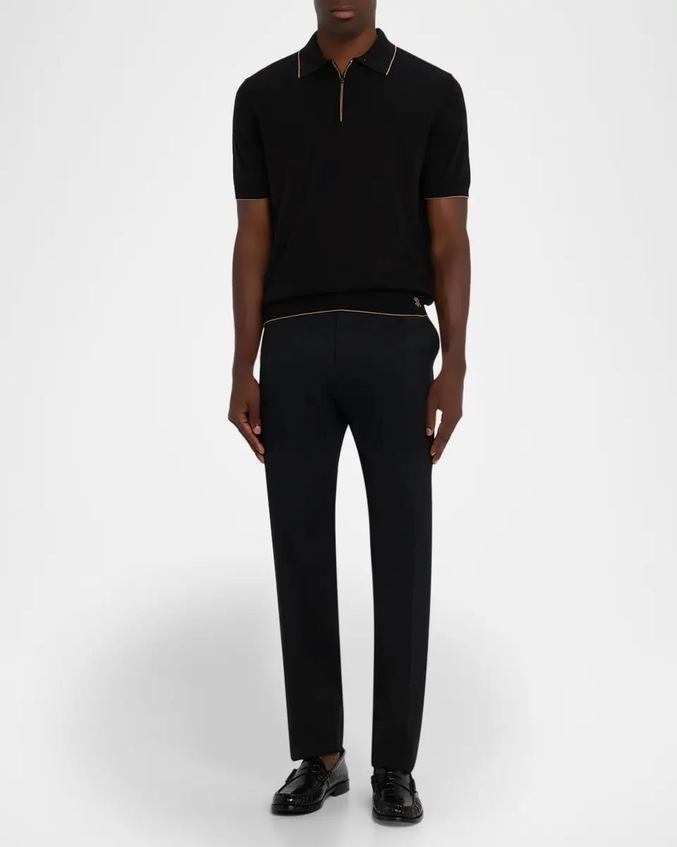 Stefano Ricci Men's Quarter-Zip Short Sleeve Polo Sweater | Thumbnail 2 Stefano Ricci Men's Quarter-Zip Short Sleeve Polo Sweater | Thumbnail 2