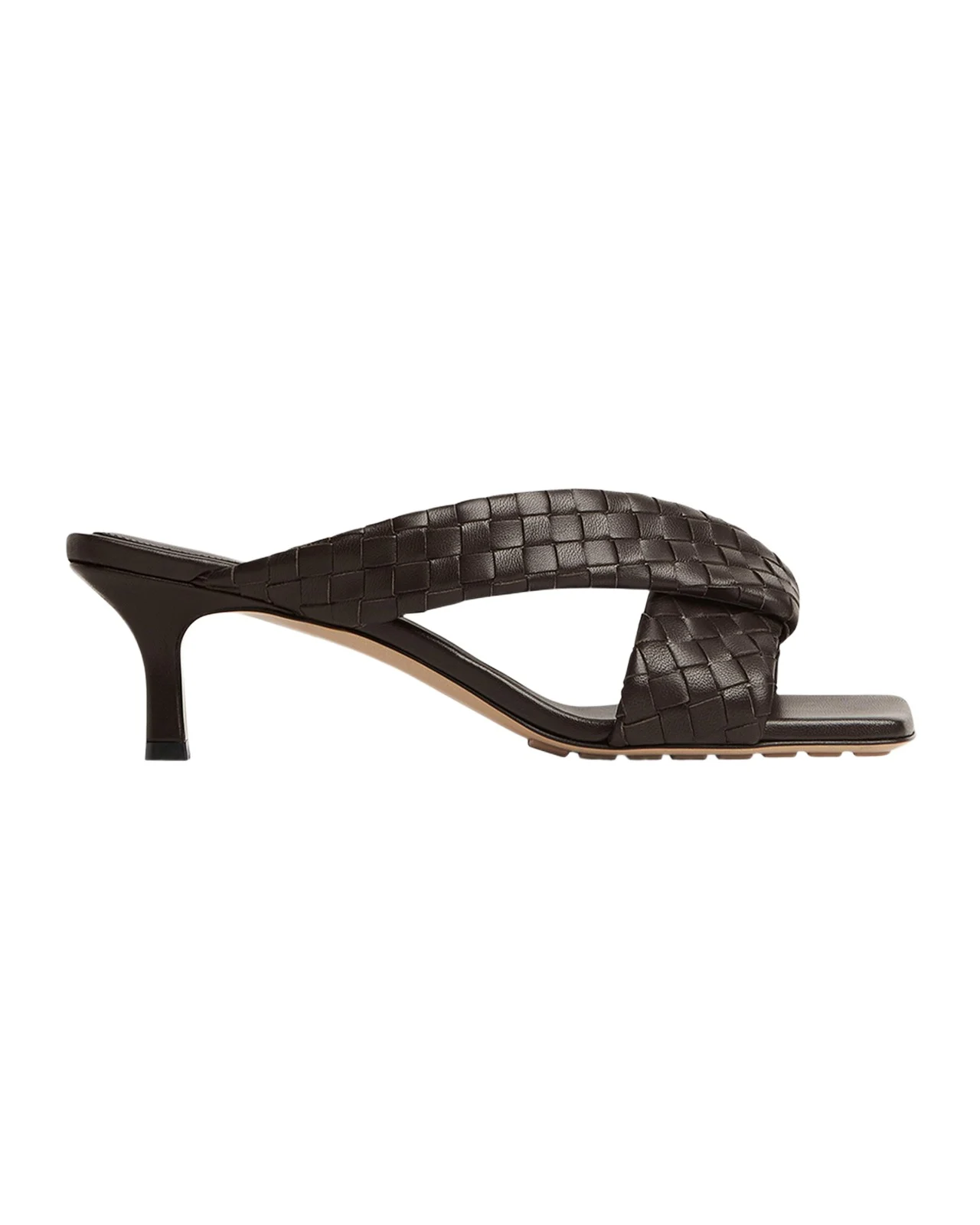 Bottega Veneta Riva Micro Woven Nappa Leather Kitten-Heel Sandals