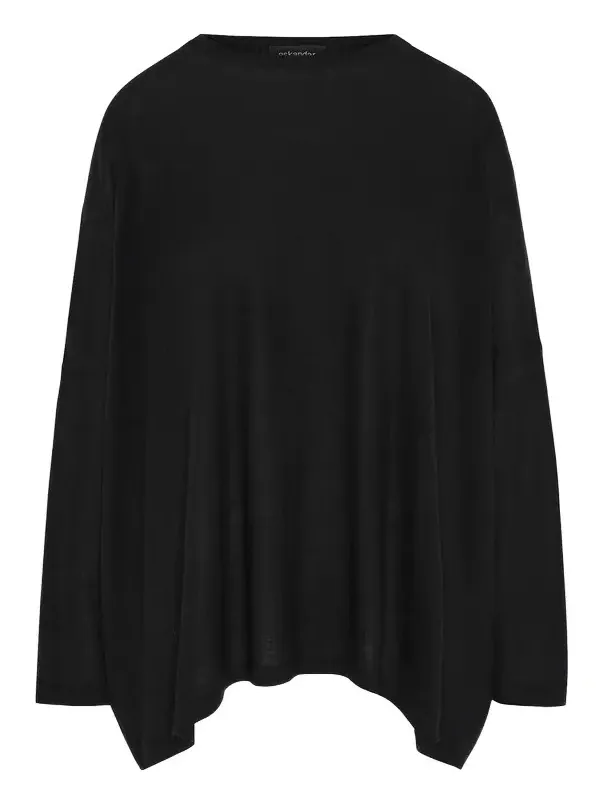 Ultrafine Cashmere Wide Round-Neck Sweater (Mid Plus Length) Ultrafine Cashmere Wide Round-Neck Sweater (Mid Plus Length)