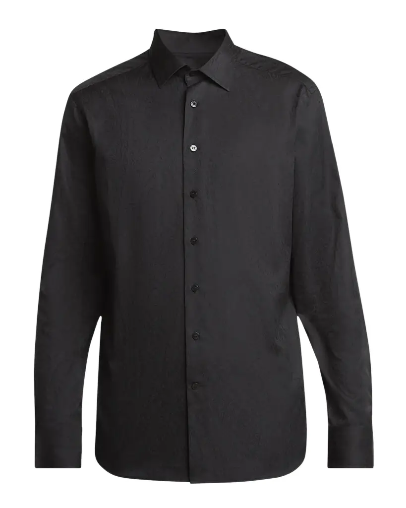 Men's Cotton Paisley Jacquard Sport Shirt Men's Cotton Paisley Jacquard Sport Shirt