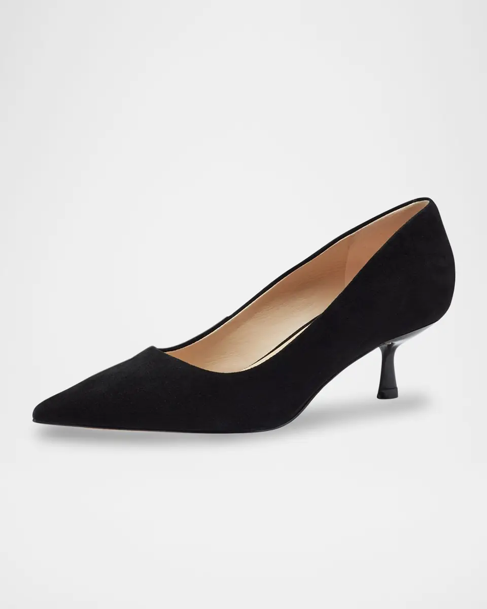 Marc Fisher LTD Calynna Suede Kitten-Heel Pumps | Thumbnail 3