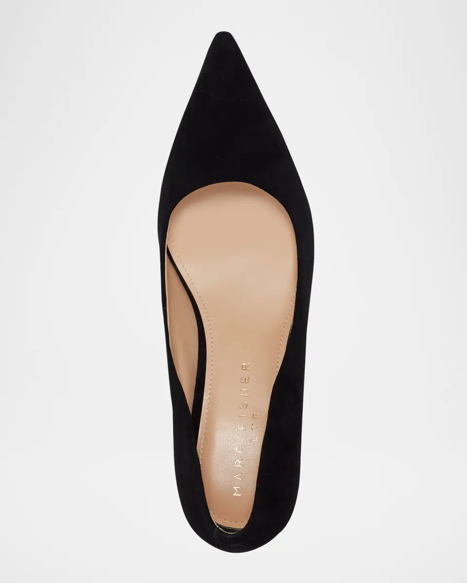 Marc Fisher LTD Calynna Suede Kitten-Heel Pumps | Thumbnail 4