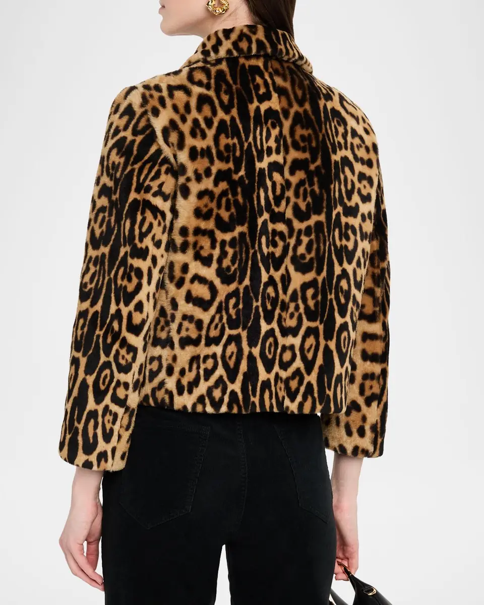 Nili Lotan Montmartre Leopard Shearling Cropped Jacket | Thumbnail 3 Nili Lotan Montmartre Leopard Shearling Cropped Jacket | Thumbnail 3