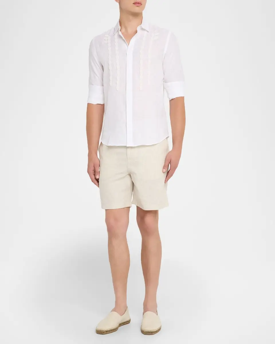 Orlebar Brown Men's Giles Linen Applique Tailored-Fit Sport Shirt | Thumbnail 2