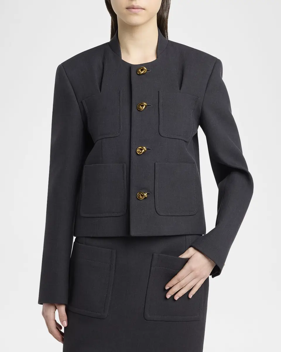 Bottega Veneta Knot-Button Light Structured Cotton Jacket | Thumbnail 4 Bottega Veneta Knot-Button Light Structured Cotton Jacket | Thumbnail 4