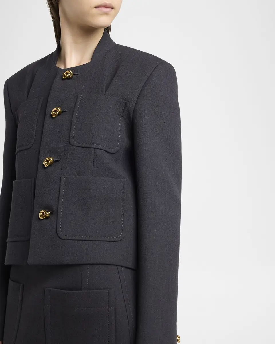 Bottega Veneta Knot-Button Light Structured Cotton Jacket | Thumbnail 5 Bottega Veneta Knot-Button Light Structured Cotton Jacket | Thumbnail 5