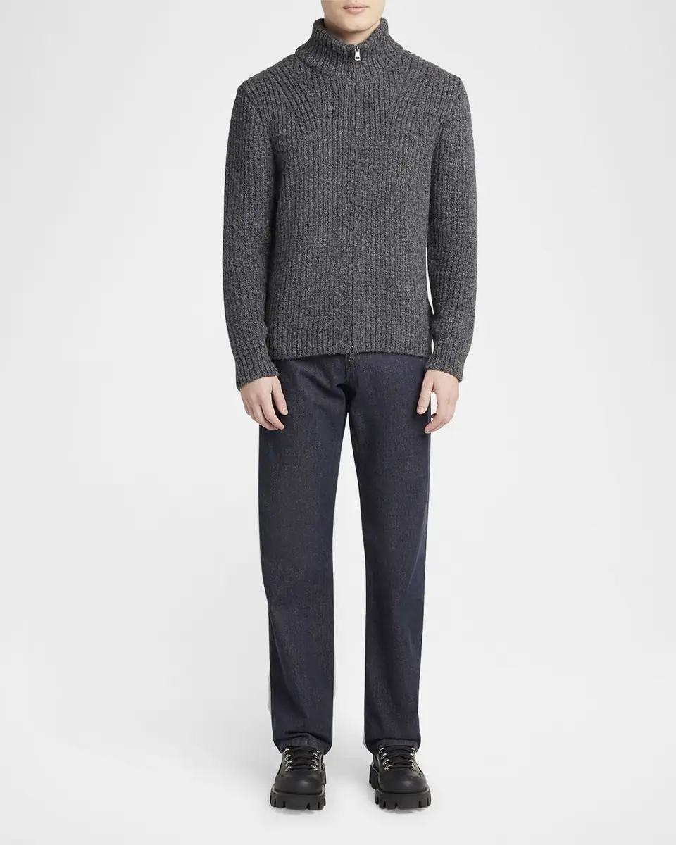 Moncler Men's Ribbed Full-Zip Sweater | Thumbnail 2