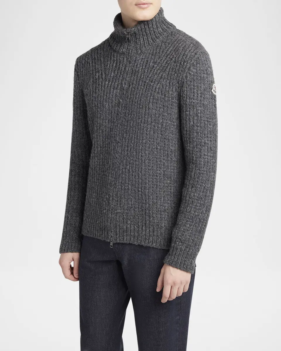 Moncler Men's Ribbed Full-Zip Sweater | Thumbnail 4