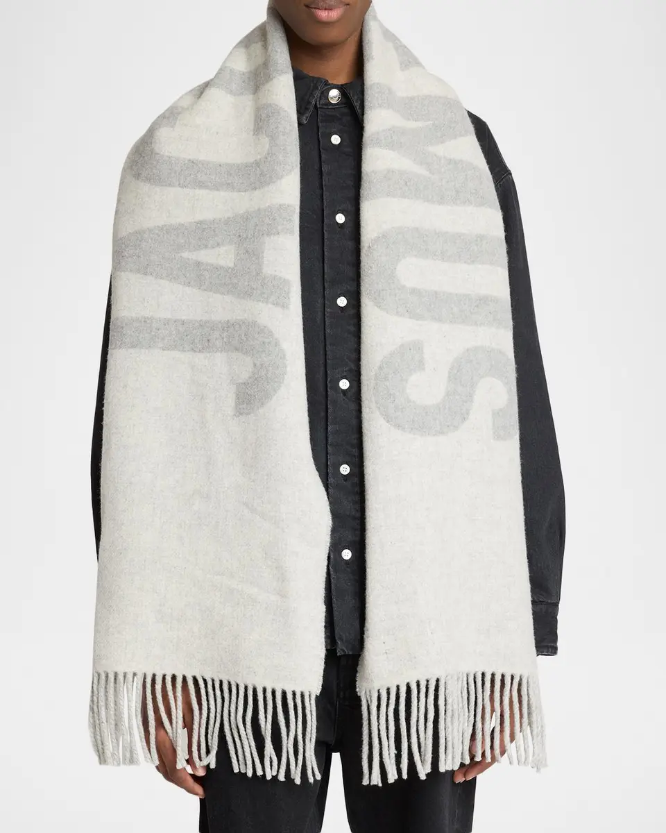 Jacquemus Jacquard Logo Wool Scarf | Thumbnail 3 Jacquemus Jacquard Logo Wool Scarf | Thumbnail 3
