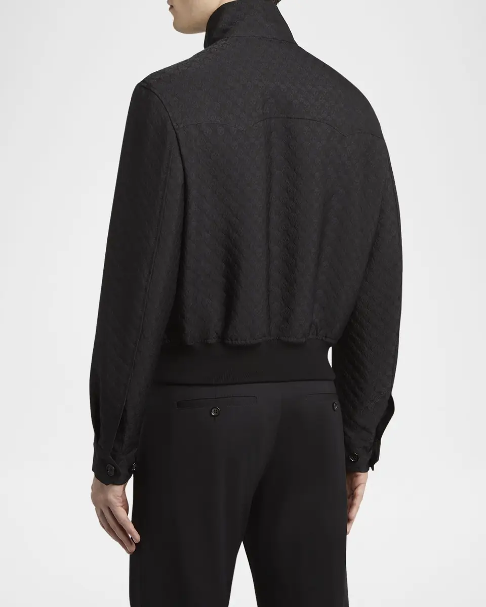 Alexander McQueen Men's Skull Jacquard Cropped Jacket | Thumbnail 2 Alexander McQueen Men's Skull Jacquard Cropped Jacket | Thumbnail 2