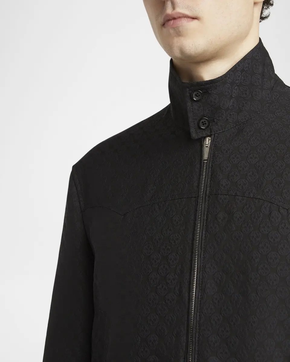 Alexander McQueen Men's Skull Jacquard Cropped Jacket | Thumbnail 4 Alexander McQueen Men's Skull Jacquard Cropped Jacket | Thumbnail 4