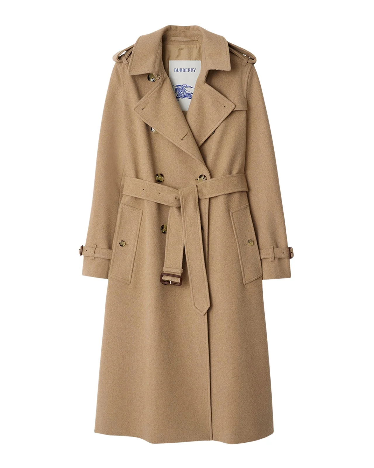 Kensington Belted Cashmere-Wool Double-Breasted Trench Coat Kensington Belted Cashmere-Wool Double-Breasted Trench Coat