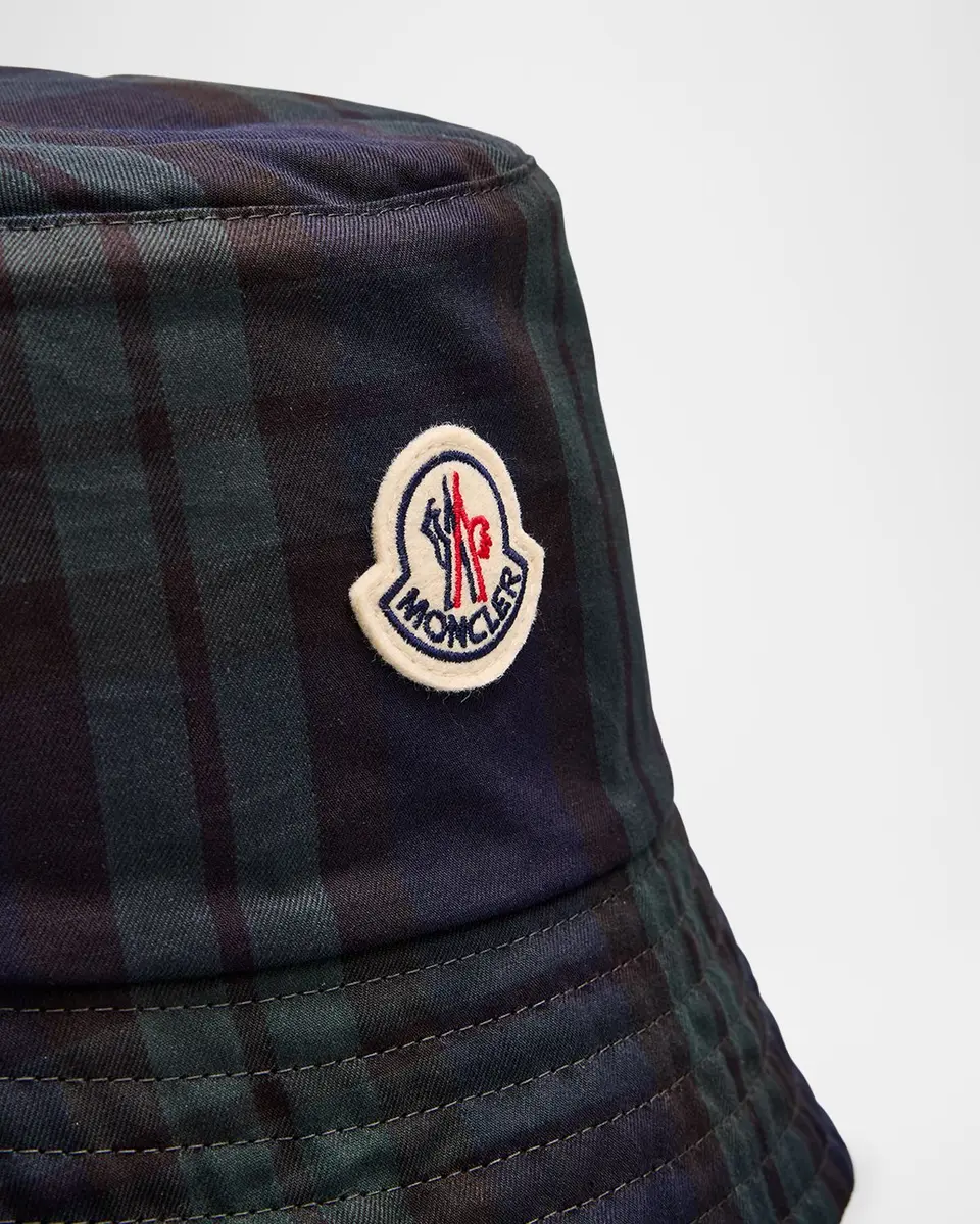 Moncler Men's Archivio Plaid Wool Bucket Hat | Thumbnail 2 Moncler Men's Archivio Plaid Wool Bucket Hat | Thumbnail 2