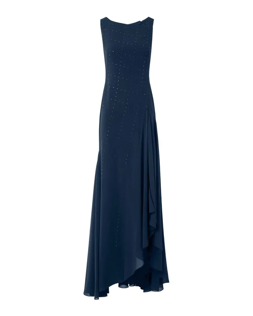 Akris Studded Sleeveless Asymmetric Flared Maxi Dress | Image 1 Akris Studded Sleeveless Asymmetric Flared Maxi Dress | Image 1