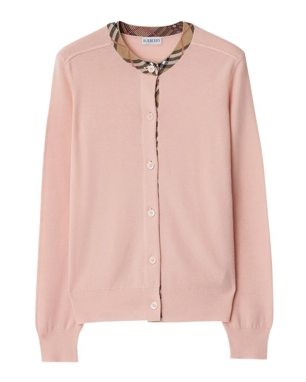 Check Collar Crewneck Cardigan Check Collar Crewneck Cardigan
