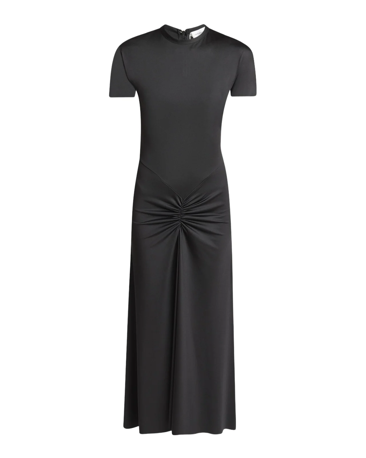 Gathered Drop-Waist Midi T-Shirt Dress