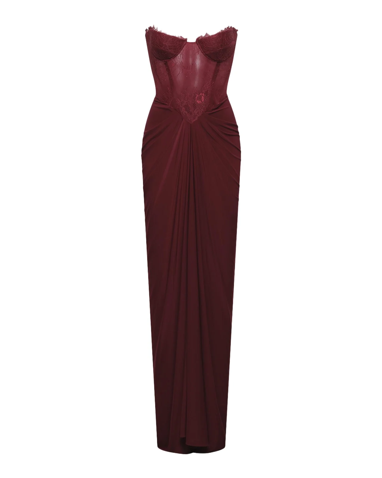 Strapless Lace & Jersey Gown Strapless Lace & Jersey Gown