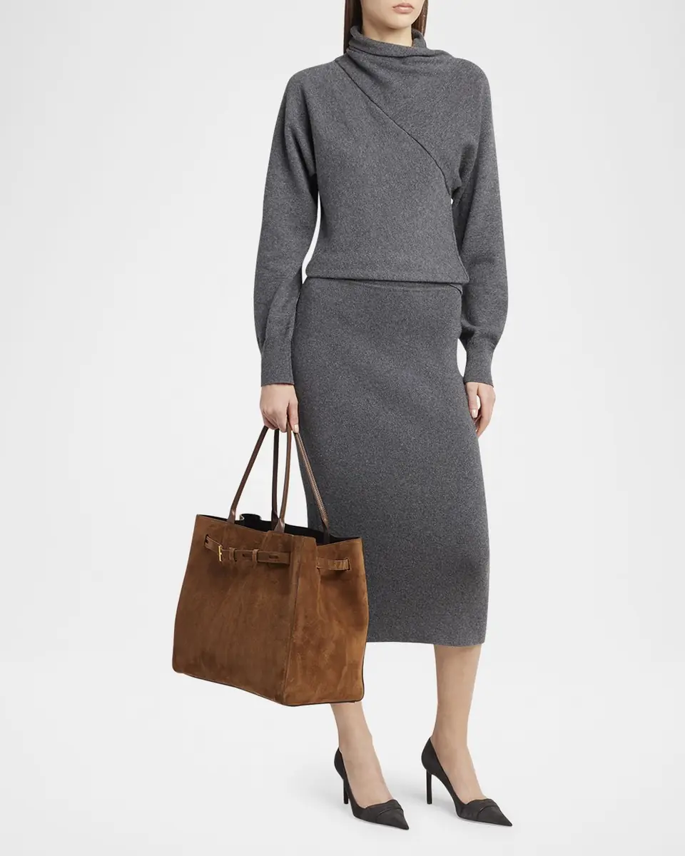 Tom Ford Audrey Large Tote Bag in Calfskin Suede | Thumbnail 5