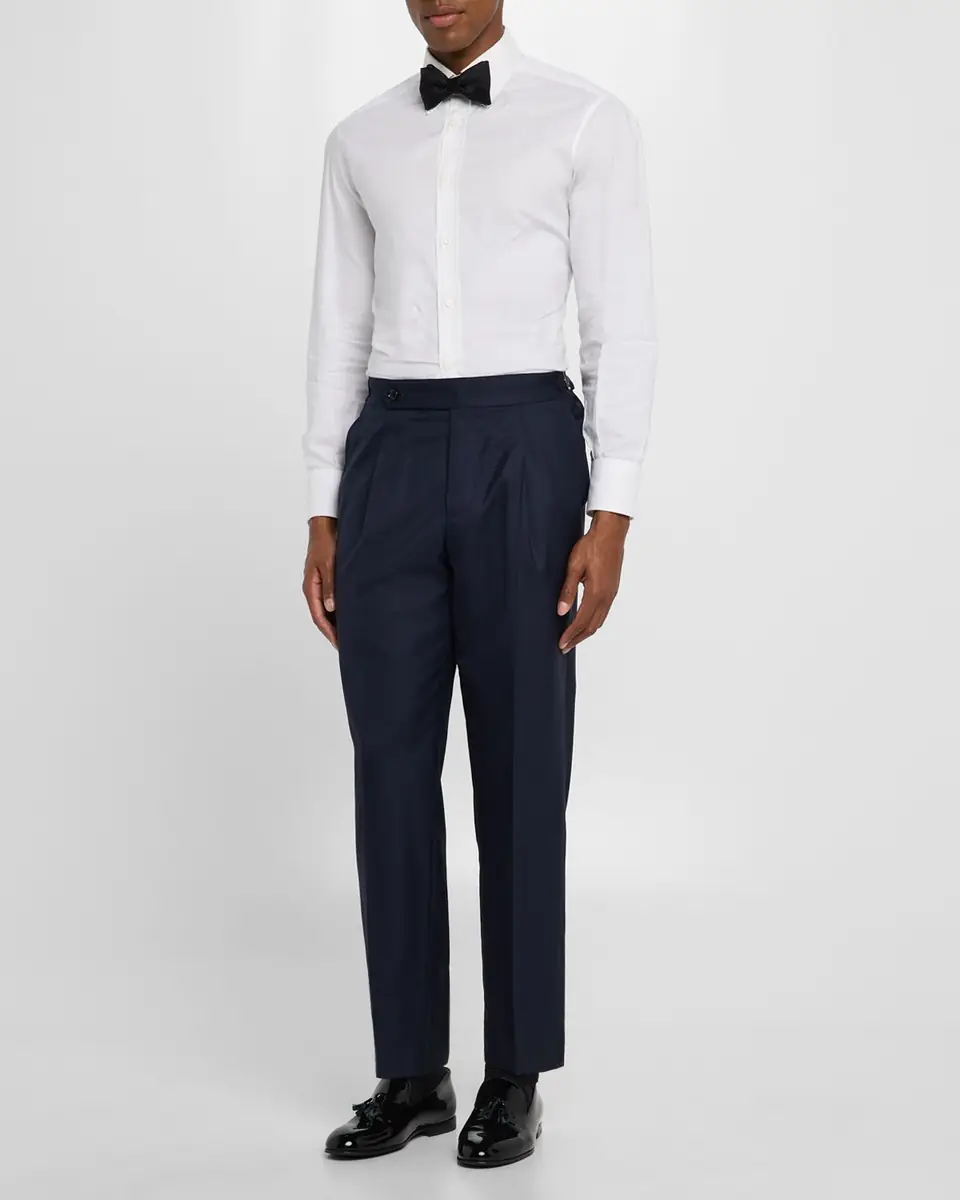 Brunello Cucinelli Men's Side-Tab Pleated Trousers | Thumbnail 2 Brunello Cucinelli Men's Side-Tab Pleated Trousers | Thumbnail 2