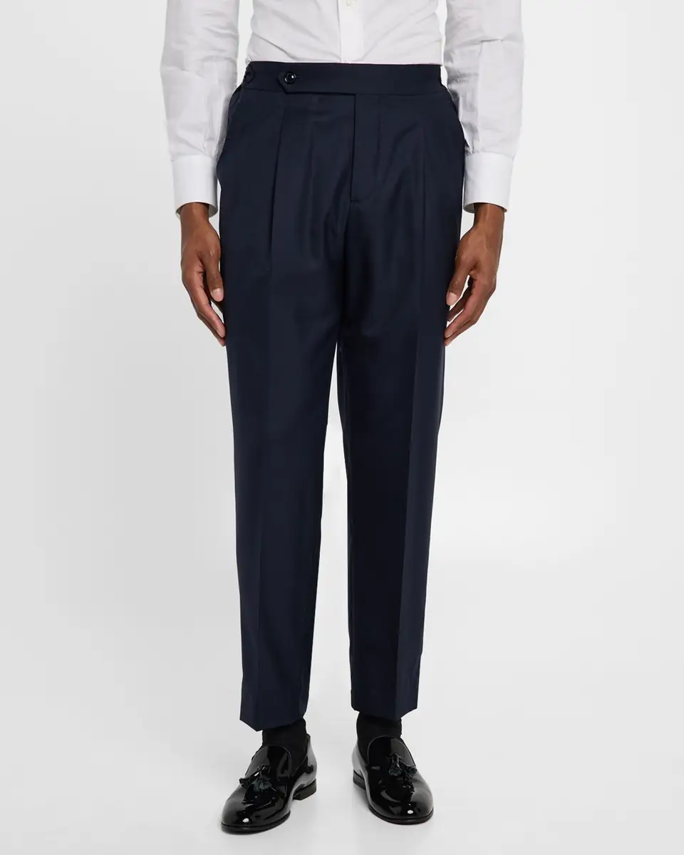 Brunello Cucinelli Men's Side-Tab Pleated Trousers | Thumbnail 4 Brunello Cucinelli Men's Side-Tab Pleated Trousers | Thumbnail 4