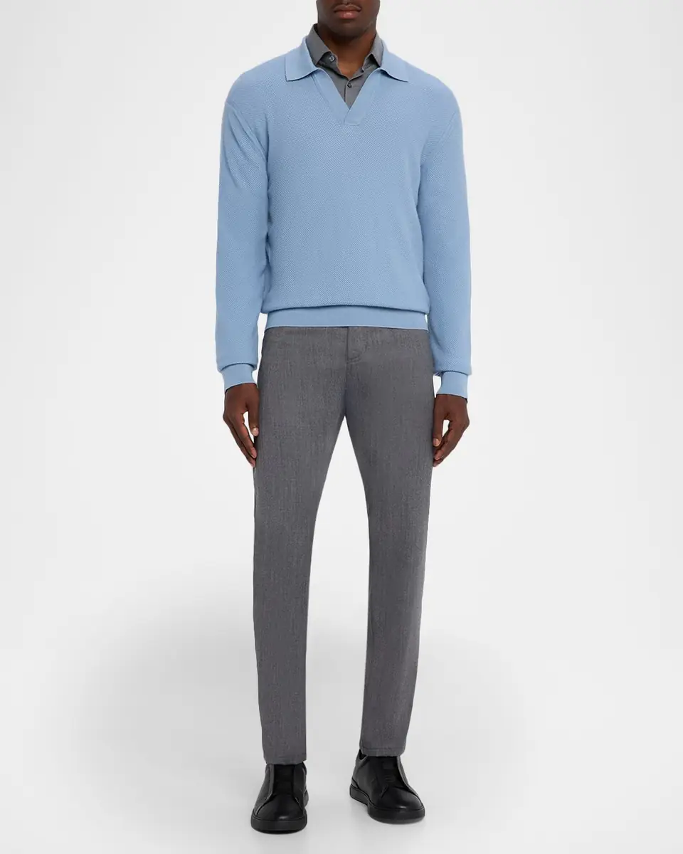 ZEGNA Men's Melange Cashco Sport Shirt | Thumbnail 2 ZEGNA Men's Melange Cashco Sport Shirt | Thumbnail 2