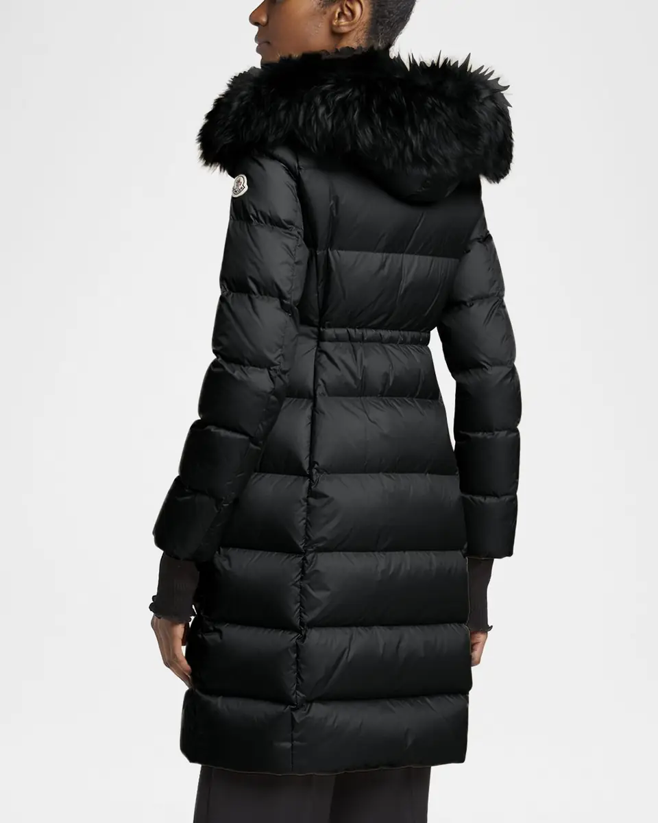 Moncler Boedic Long Down Coat with Detachable Shearling Trim | Thumbnail 3 Moncler Boedic Long Down Coat with Detachable Shearling Trim | Thumbnail 3