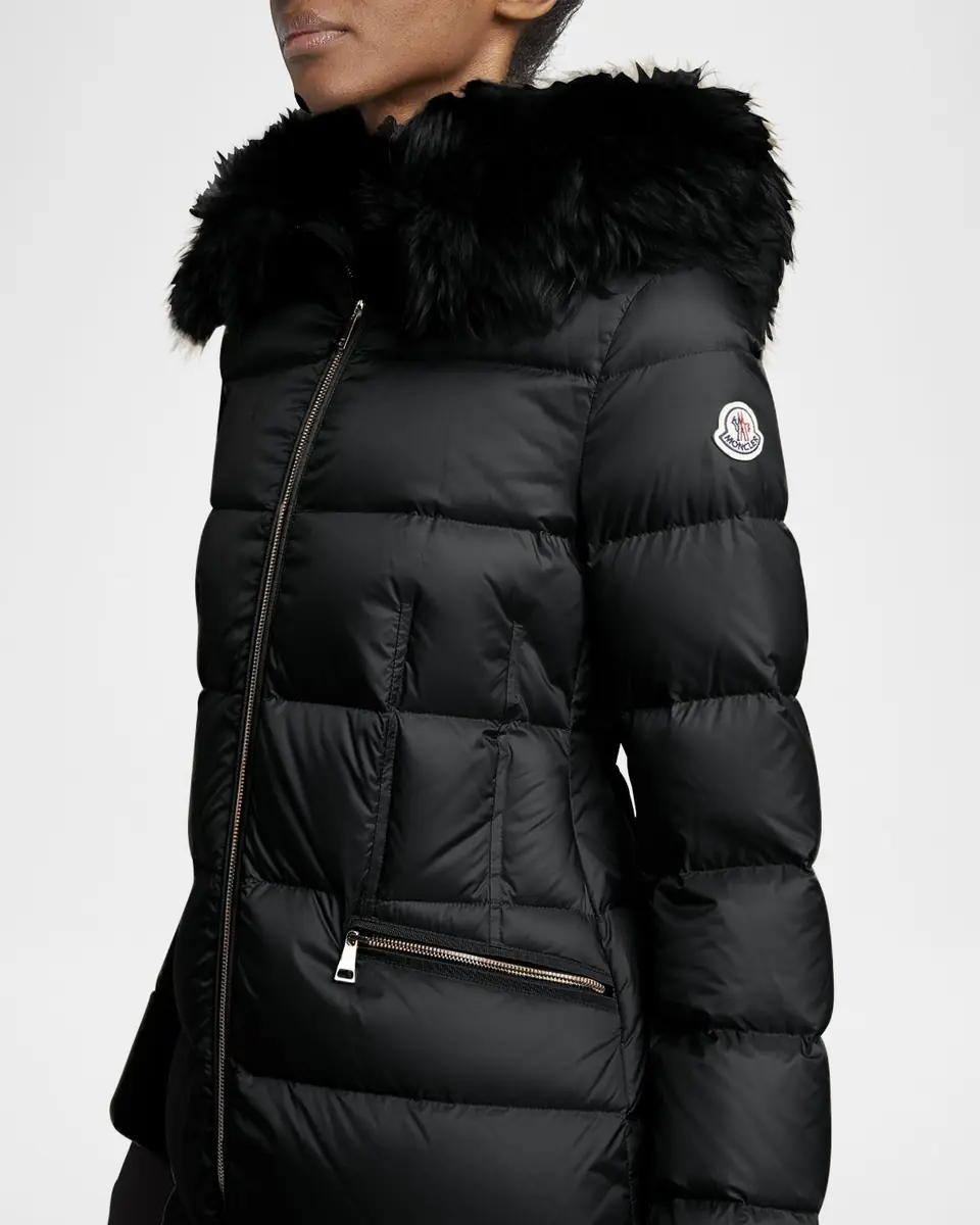 Moncler Boedic Long Down Coat with Detachable Shearling Trim | Thumbnail 5 Moncler Boedic Long Down Coat with Detachable Shearling Trim | Thumbnail 5