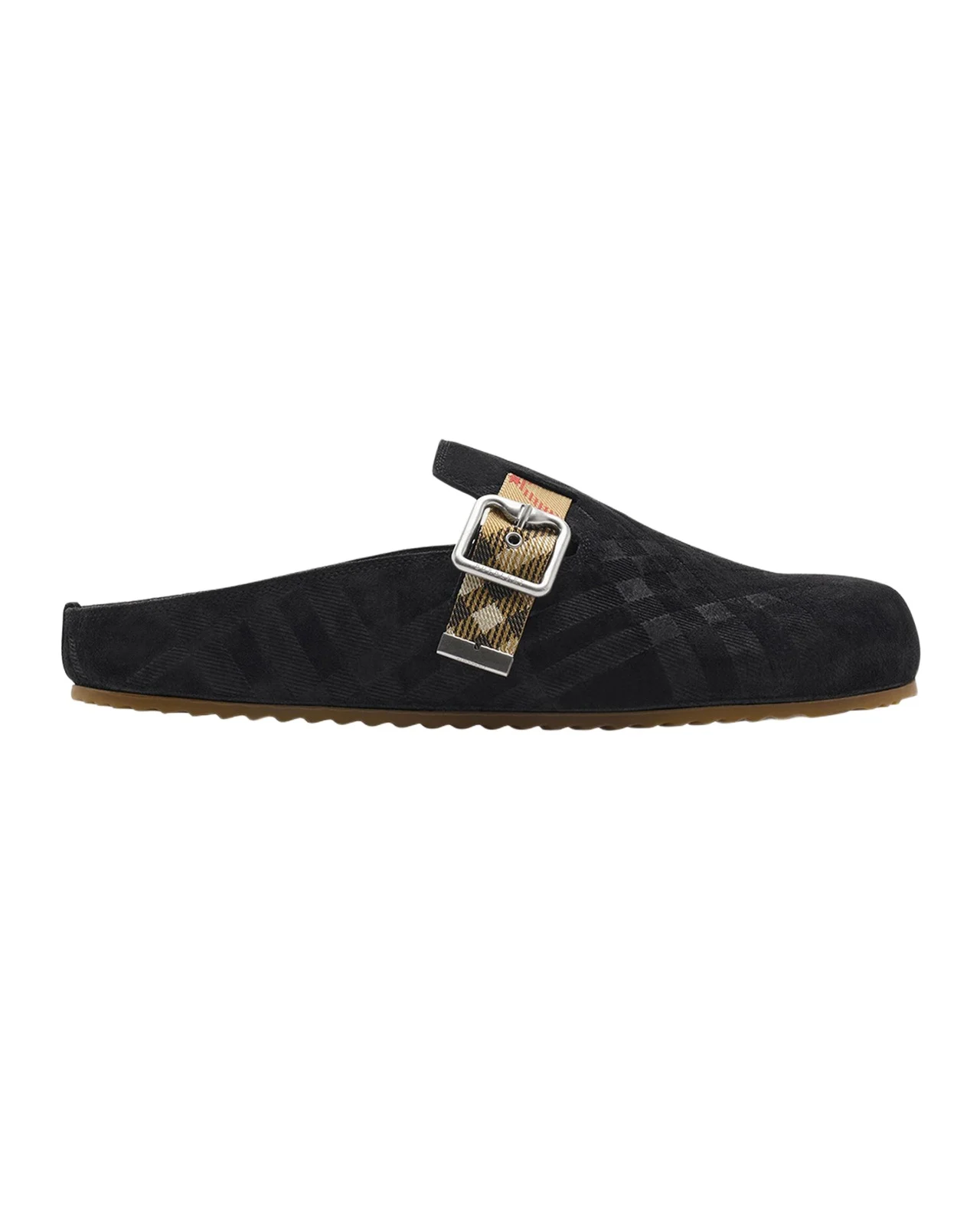 Burberry Men's Urchin Suede Check-Strap Clogs