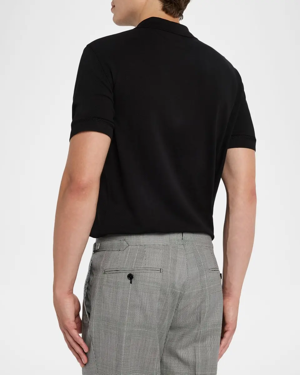 Tom Ford Men's Lyocell Pique Polo Shirt | Thumbnail 3 Tom Ford Men's Lyocell Pique Polo Shirt | Thumbnail 3