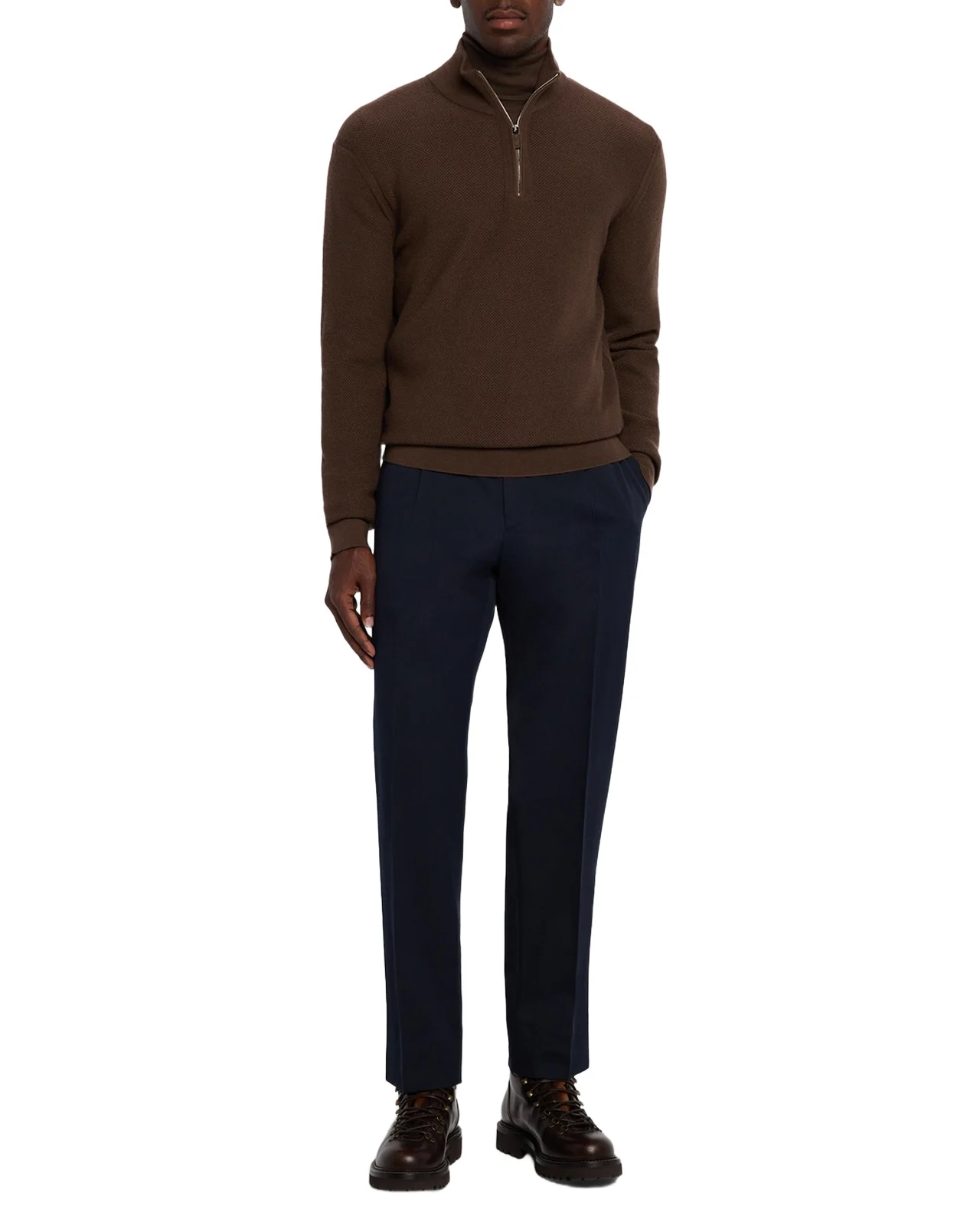 Men's Cashmere Waffle-Knit Quarter-Zip Sweater Men's Cashmere Waffle-Knit Quarter-Zip Sweater