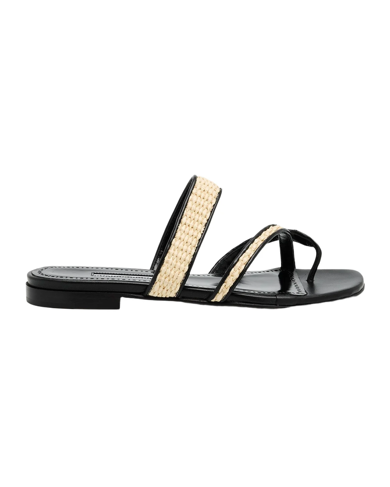 Manolo Blahnik Susara Woven Flat Slide Sandals