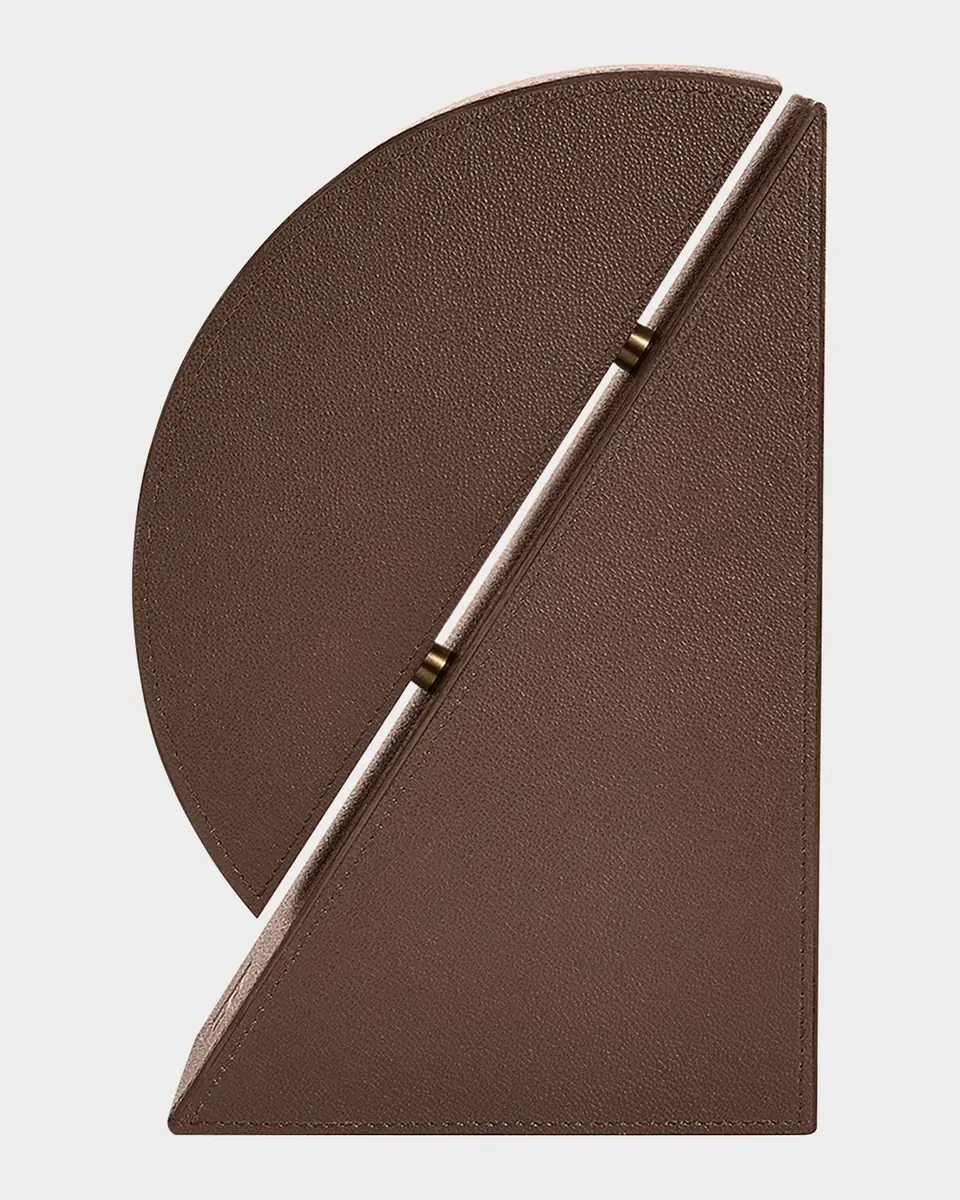 ASSOULINE Cubist L Brown Leather Bookend | Thumbnail 6 ASSOULINE Cubist L Brown Leather Bookend | Thumbnail 6