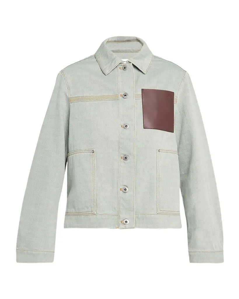 Loewe Anagram Leather Pocket Workwear Jacket | Image 1 Loewe Anagram Leather Pocket Workwear Jacket | Image 1