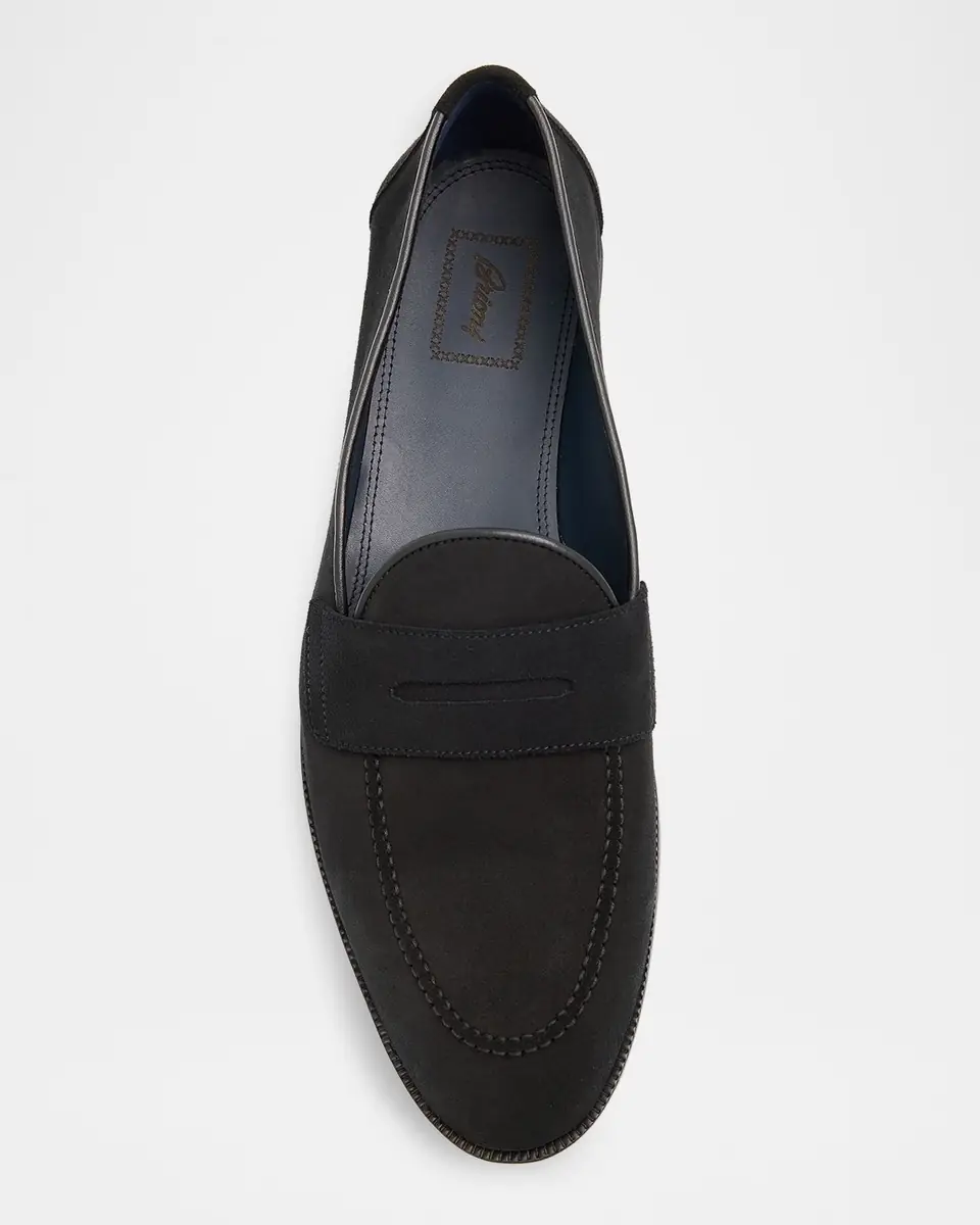 Brioni Men's Appia Suede Penny Loafers | Thumbnail 6 Brioni Men's Appia Suede Penny Loafers | Thumbnail 6