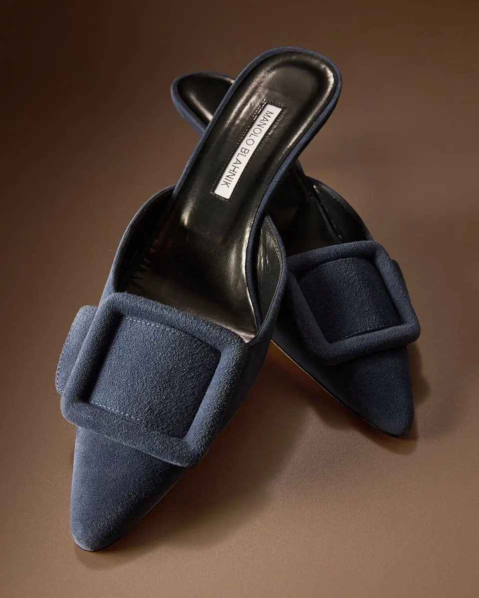 Manolo Blahnik Maysale Suede Buckle Mules | Thumbnail 5 Manolo Blahnik Maysale Suede Buckle Mules | Thumbnail 5