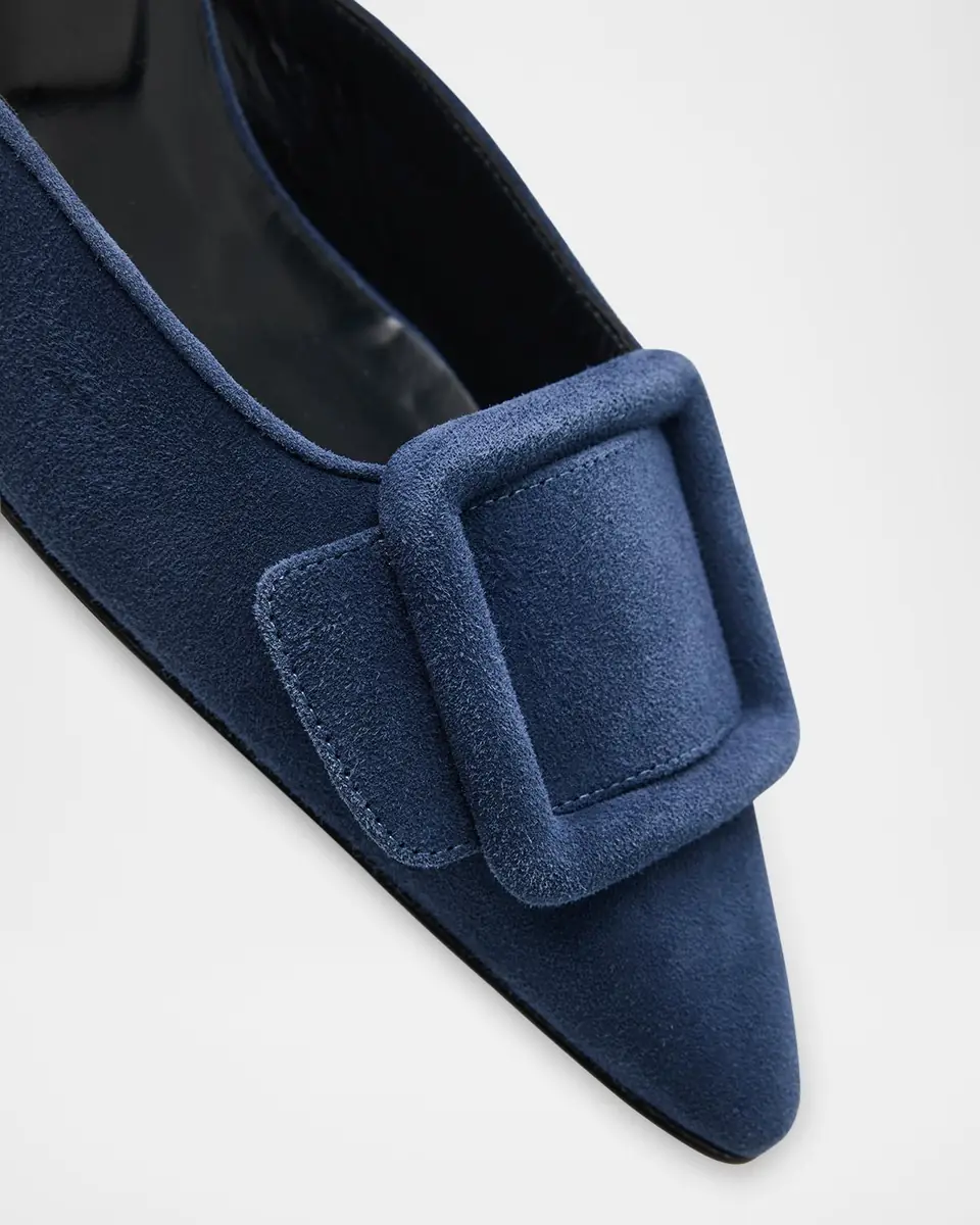 Manolo Blahnik Maysale Suede Buckle Mules | Thumbnail 6 Manolo Blahnik Maysale Suede Buckle Mules | Thumbnail 6