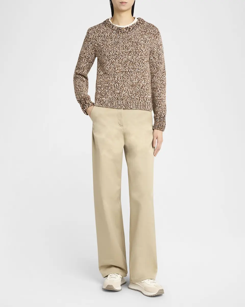 Moncler Marled Wool Crewneck Sweater | Thumbnail 2 Moncler Marled Wool Crewneck Sweater | Thumbnail 2