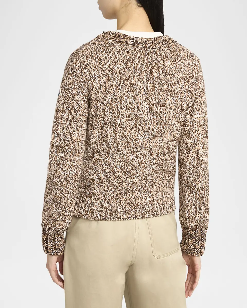 Moncler Marled Wool Crewneck Sweater | Thumbnail 3 Moncler Marled Wool Crewneck Sweater | Thumbnail 3