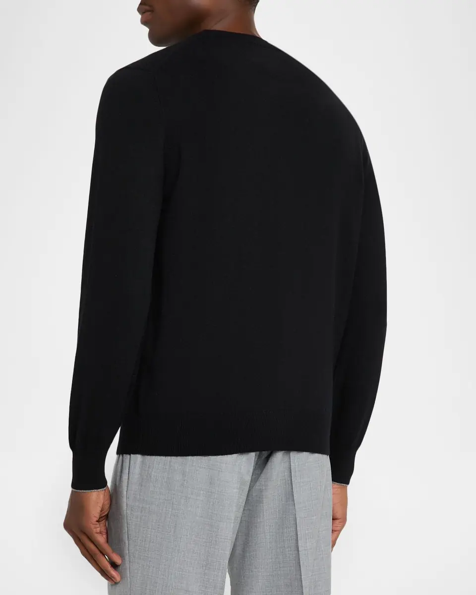 Brunello Cucinelli Men's Cashmere Crewneck Sweater | Thumbnail 3 Brunello Cucinelli Men's Cashmere Crewneck Sweater | Thumbnail 3