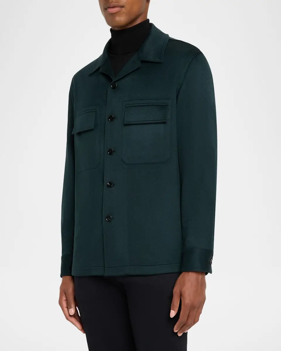 ZEGNA Men's Oasi Cashmere Overshirt | Thumbnail 4 ZEGNA Men's Oasi Cashmere Overshirt | Thumbnail 4