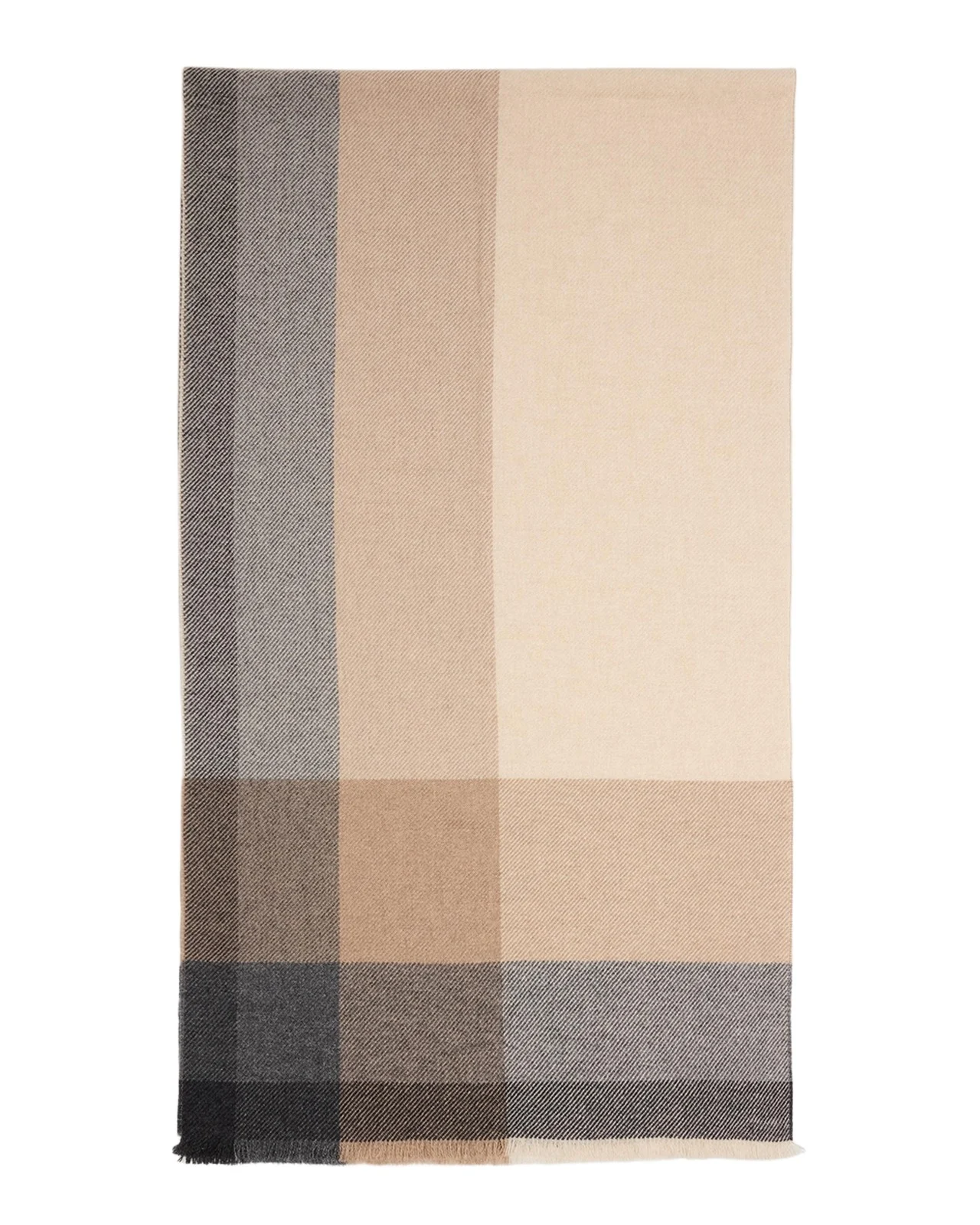 Men's Uneven Plaid Wool-Cashmere Scarf Men's Uneven Plaid Wool-Cashmere Scarf